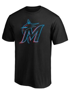 Majestic Miami Marlins Logo Graphic T-Shirt Size M